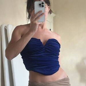 Akira Velvet Blue Bustier